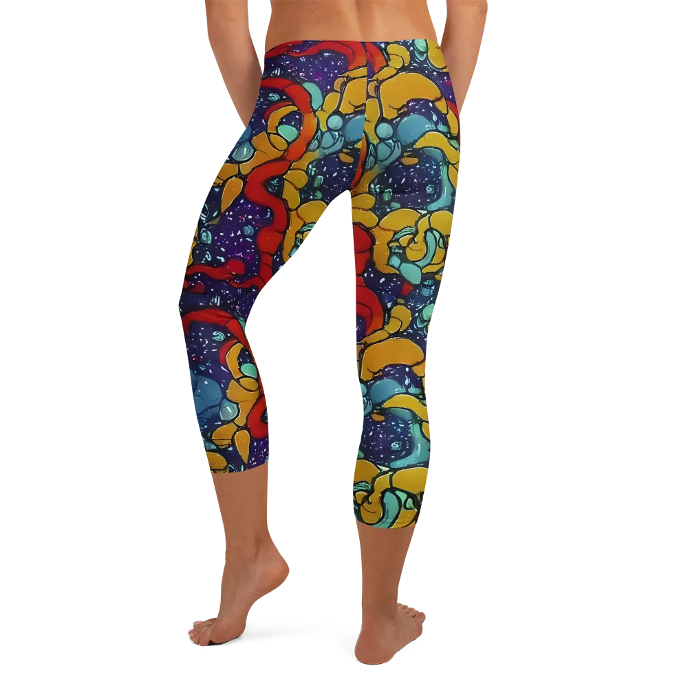 Cosmic Colorfall on Capri Leggings — Back