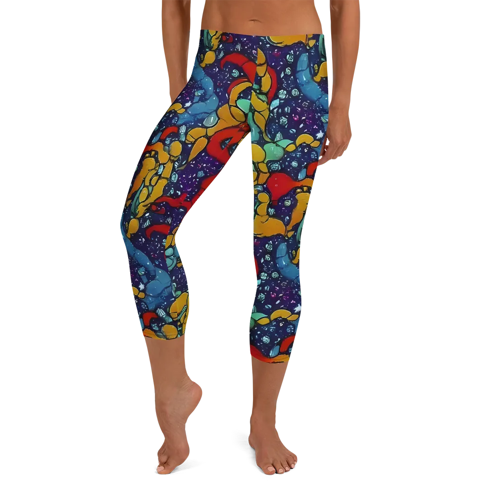 Cosmic Colorfall on Capri Leggings — Front