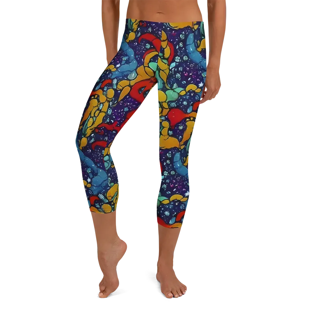 Cosmic Colorfall on Capri Leggings — Front