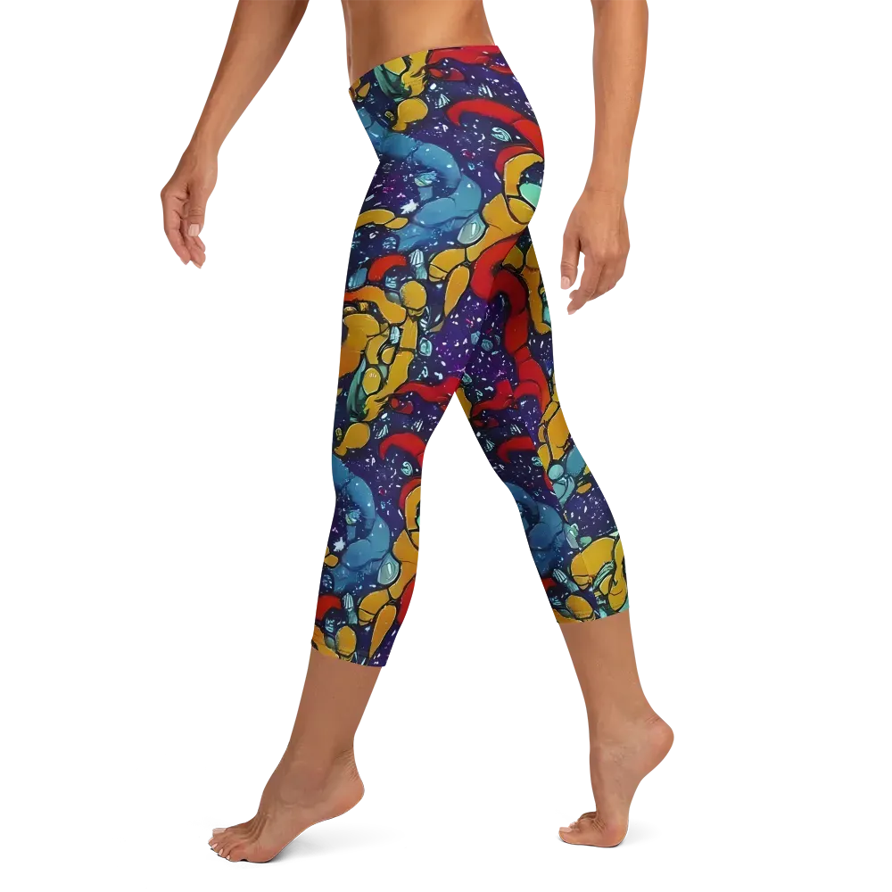Cosmic Colorfall on Capri Leggings — Left