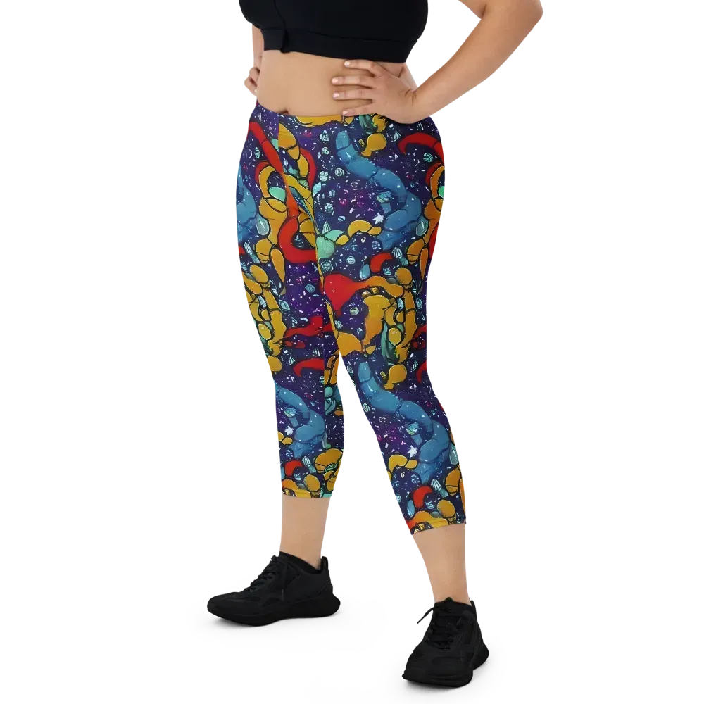 Cosmic Colorfall on Capri Leggings — Front