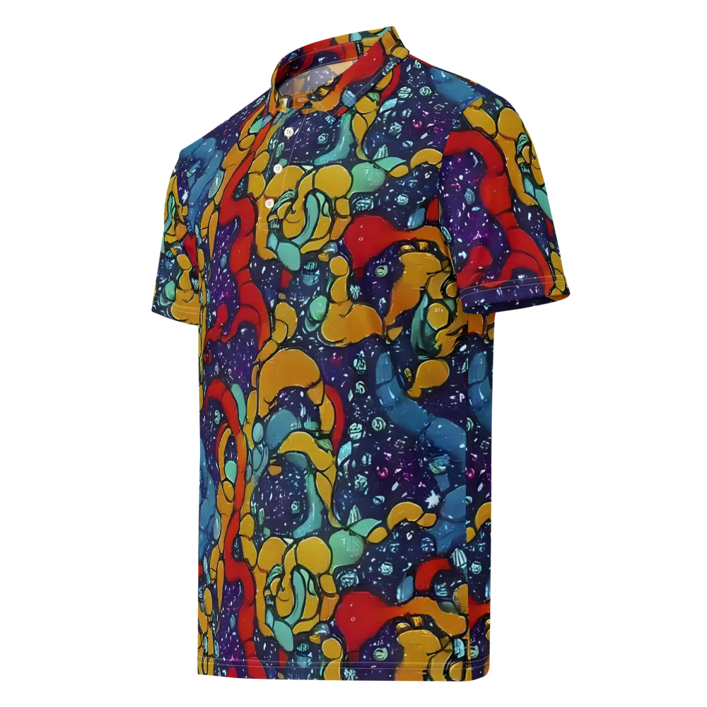 Cosmic Colorfall on Men's Slim Fit Polo Shirt — Left Front