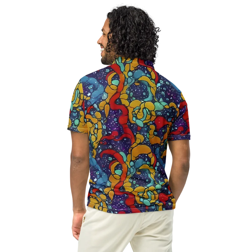 Cosmic Colorfall on Men's Slim Fit Polo Shirt — Back