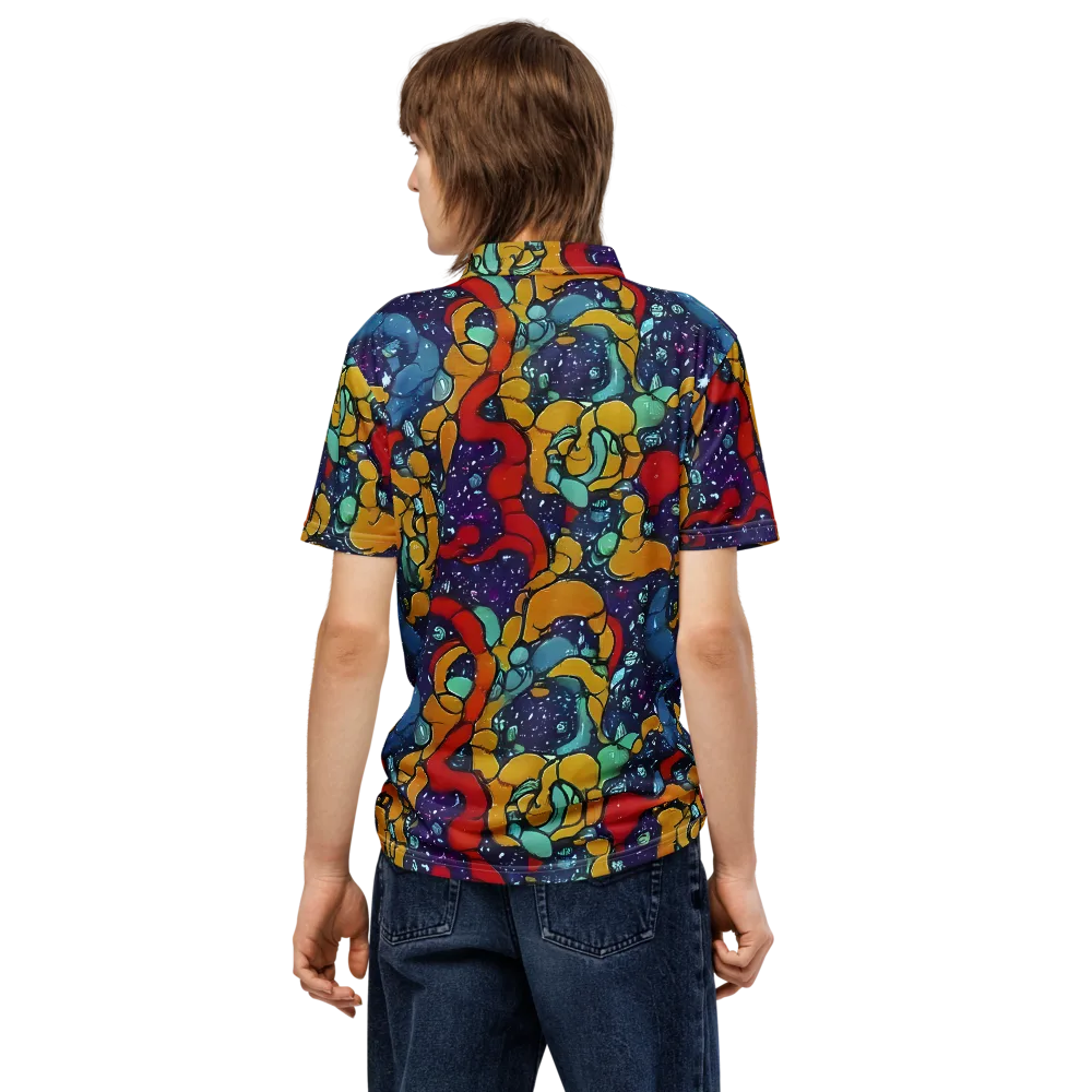 Cosmic Colorfall on Men's Slim Fit Polo Shirt — Back