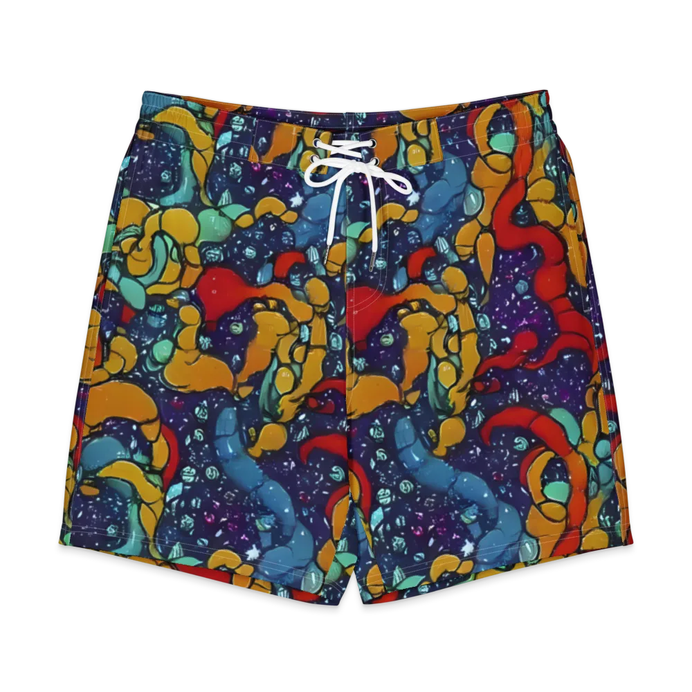 Cosmic Colorfall on Men's Board Shorts — Front