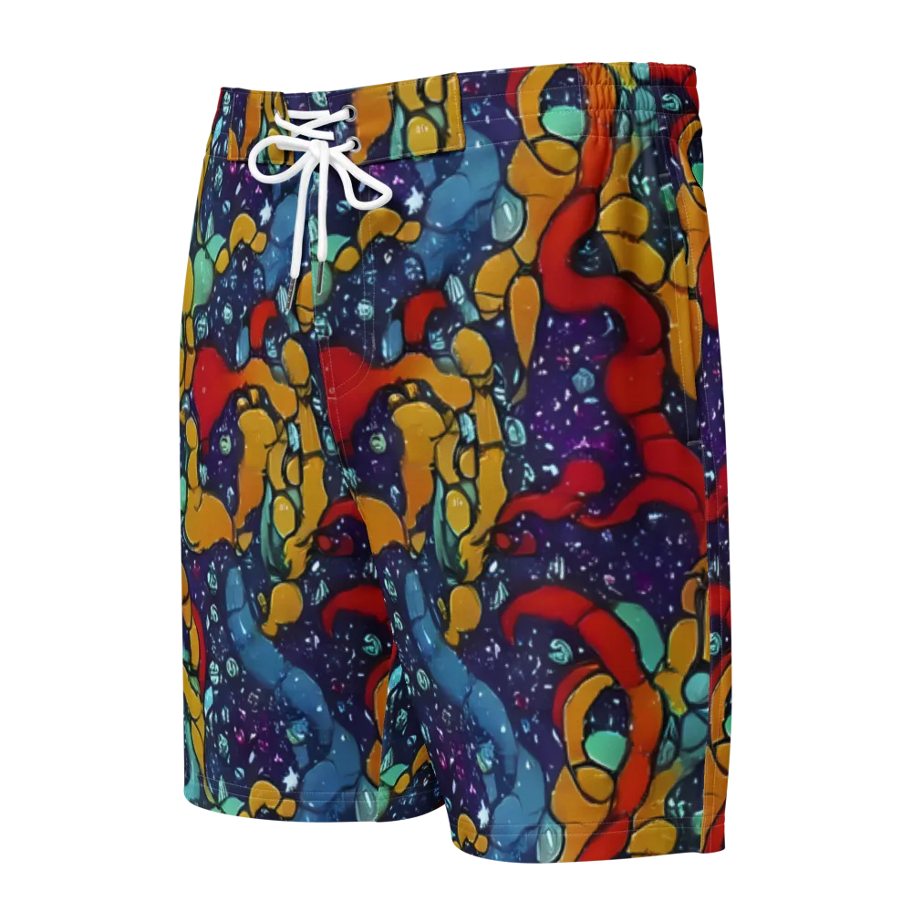 Cosmic Colorfall on Men's Board Shorts — Front