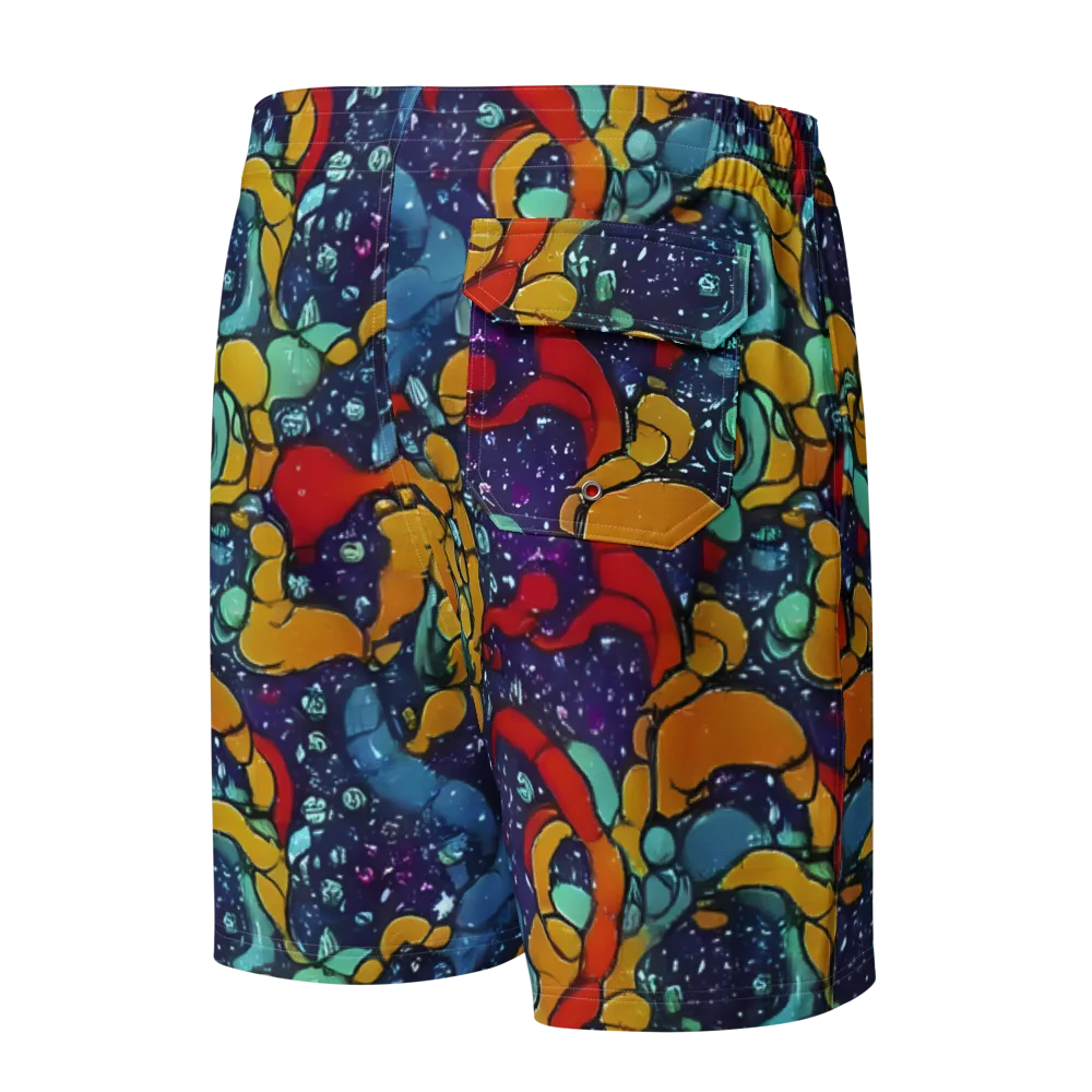 Cosmic Colorfall on Men's Board Shorts — Back