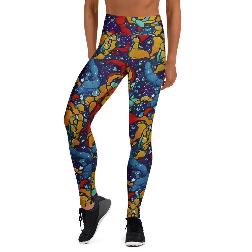 Cosmic Colorfall on Yoga Leggings — Front
