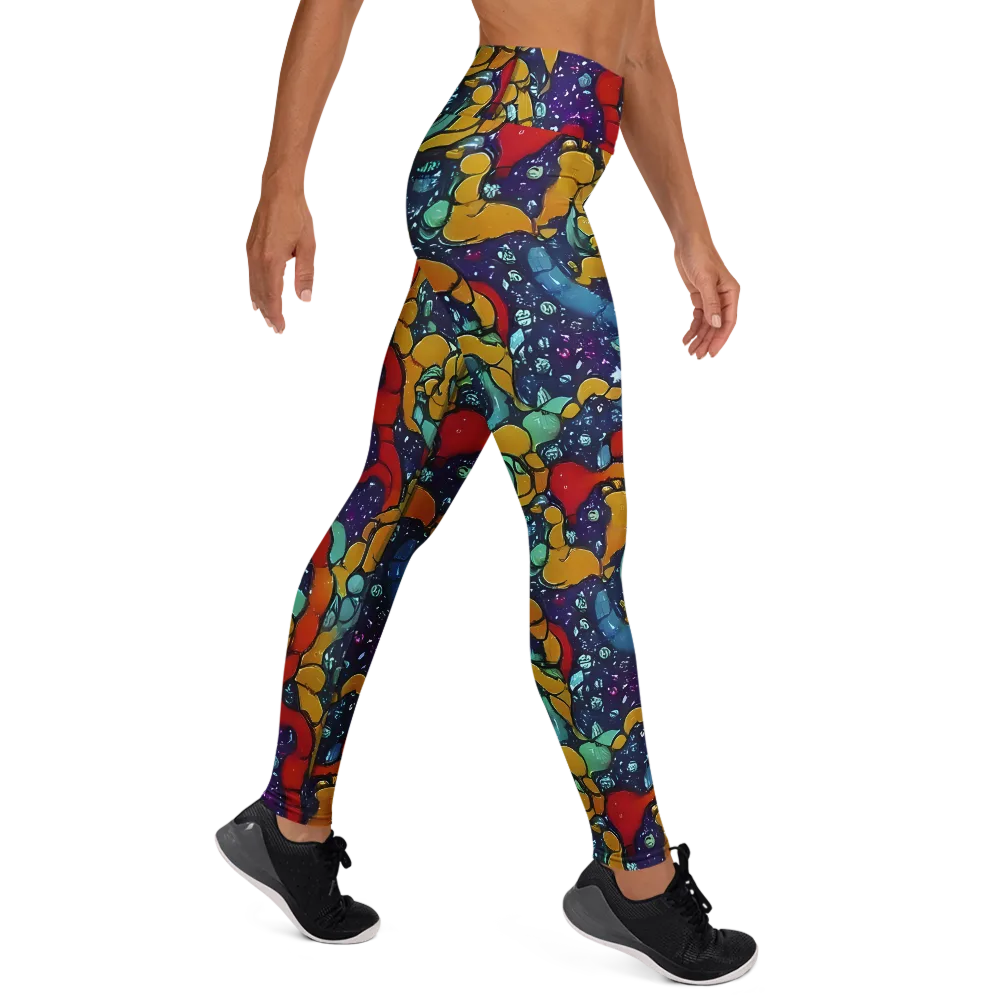 Cosmic Colorfall on Yoga Leggings — Right