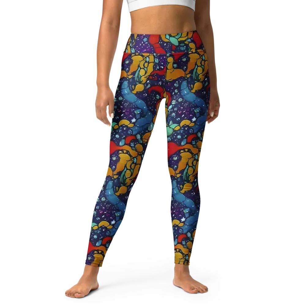 Cosmic Colorfall on Yoga Leggings — Front