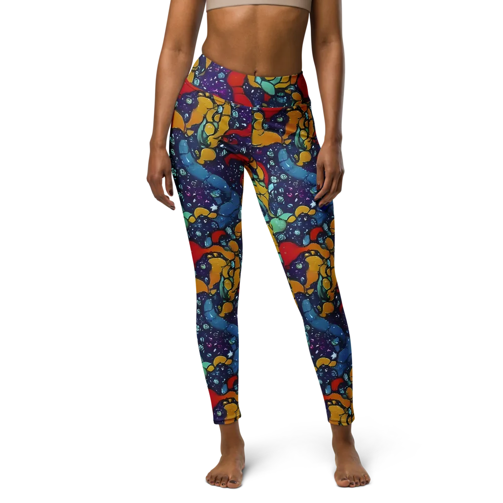 Cosmic Colorfall on Yoga Leggings — Front