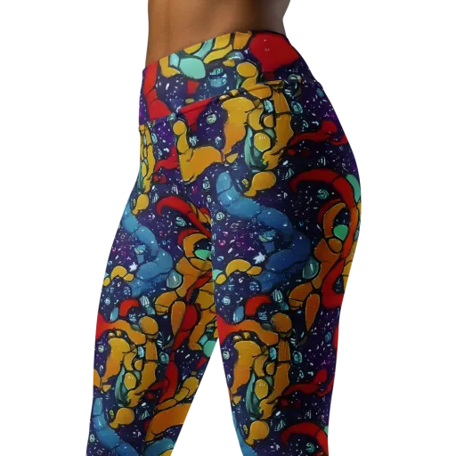 Cosmic Colorfall on a Yoga Leggings