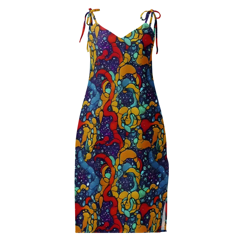 Cosmic Colorfall on Slip Dress — Front