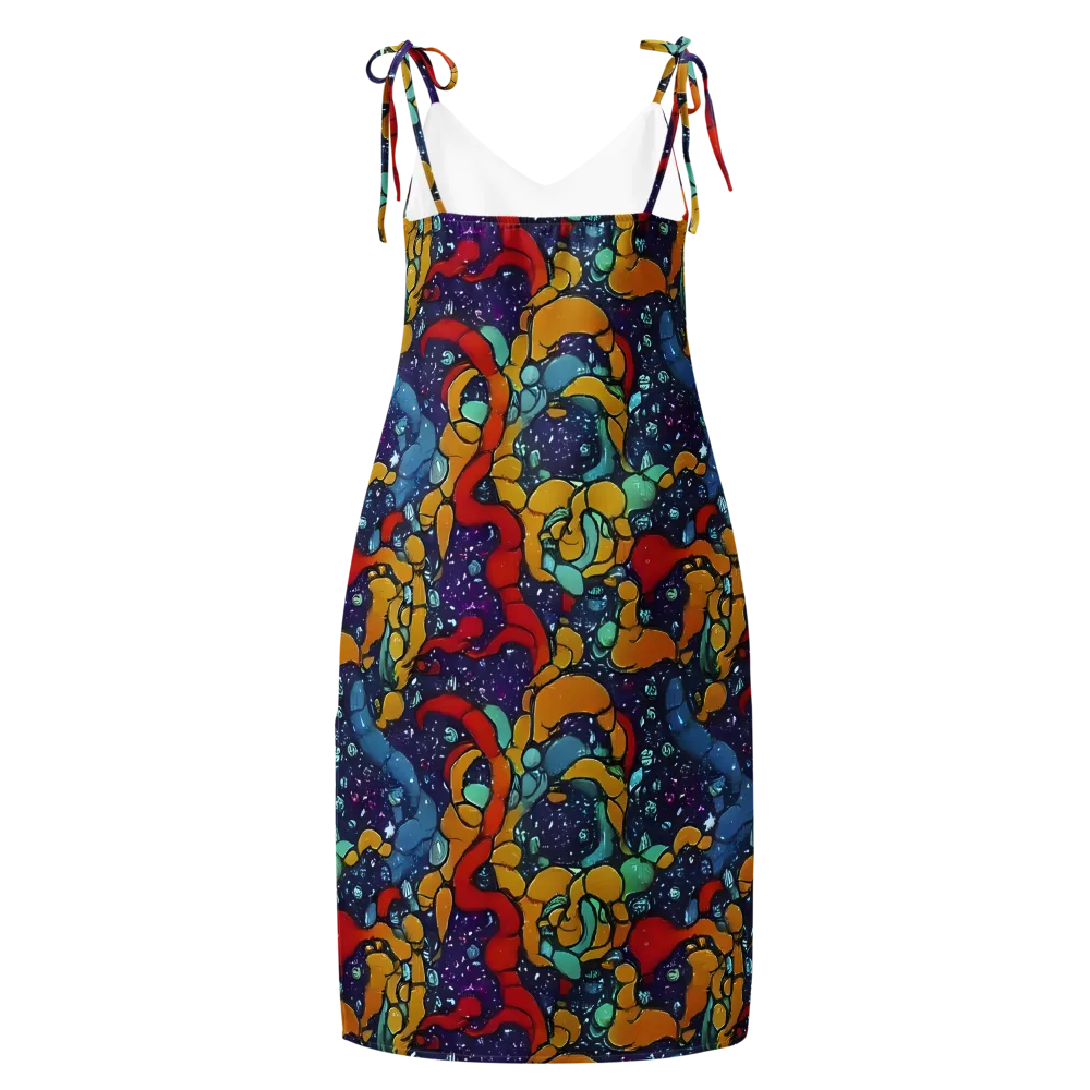 Cosmic Colorfall on Slip Dress — Back