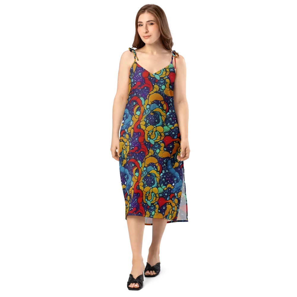 Cosmic Colorfall on Slip Dress — Front