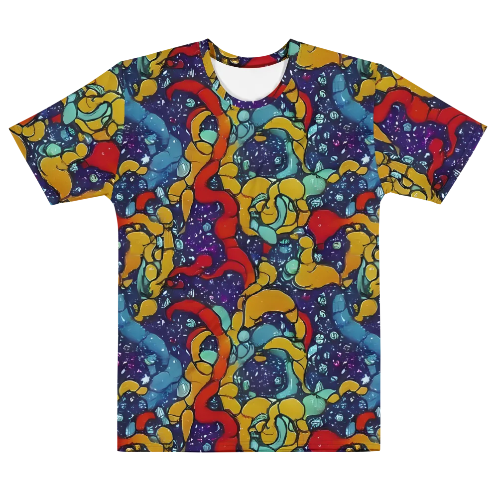 Cosmic Colorfall on Men's Cotton Crew Neck T-Shirt — Front