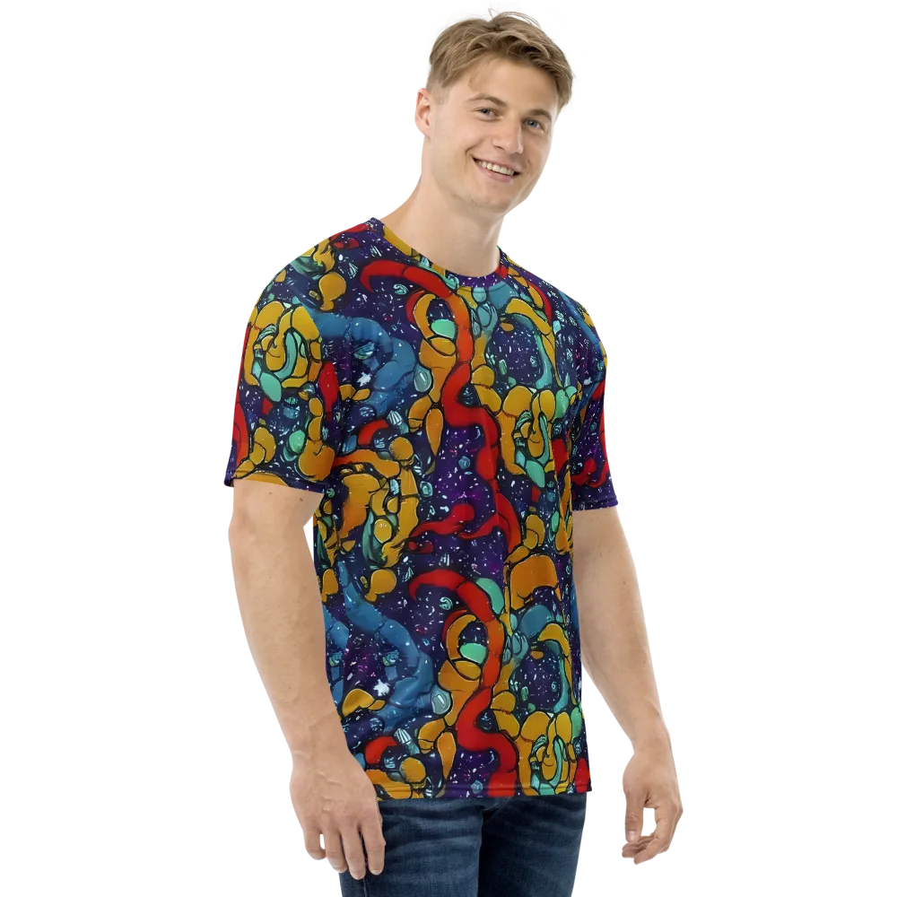 Cosmic Colorfall on Men's Crew Neck T-Shirt — Right