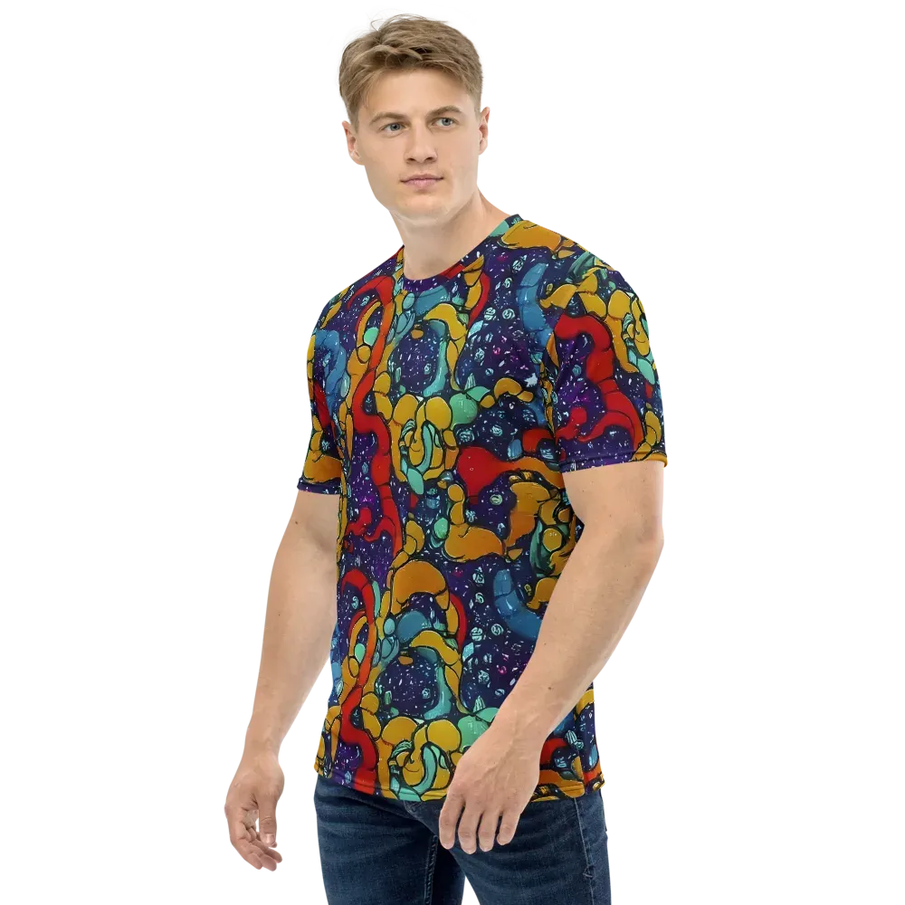 Cosmic Colorfall on Men's Crew Neck T-Shirt — Left