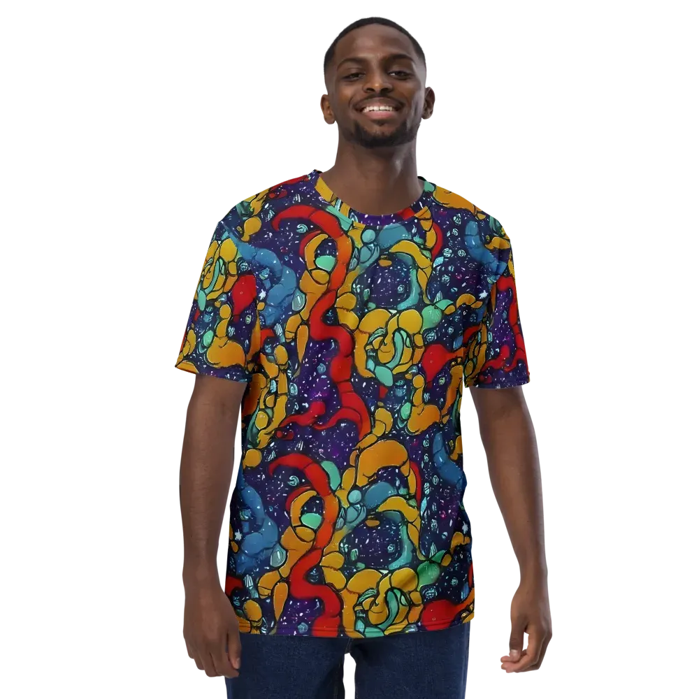 Cosmic Colorfall on Men's Crew Neck T-Shirt — Front