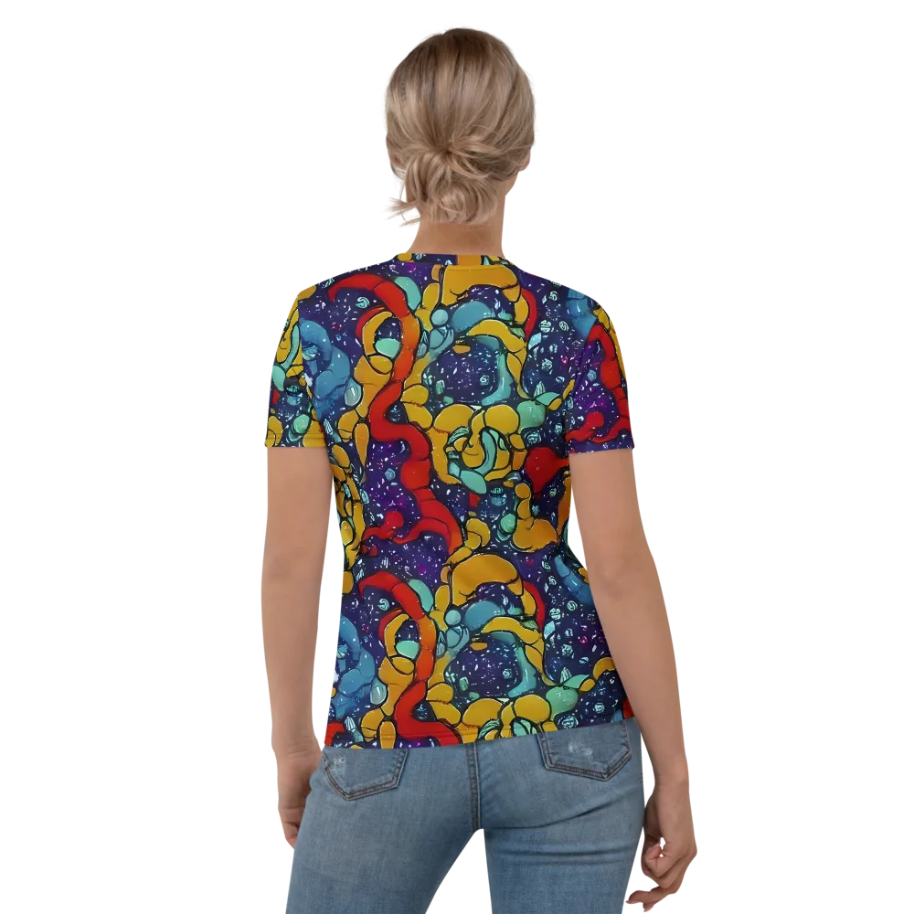 Cosmic Colorfall on Women's Crew Neck T-Shirt — Back