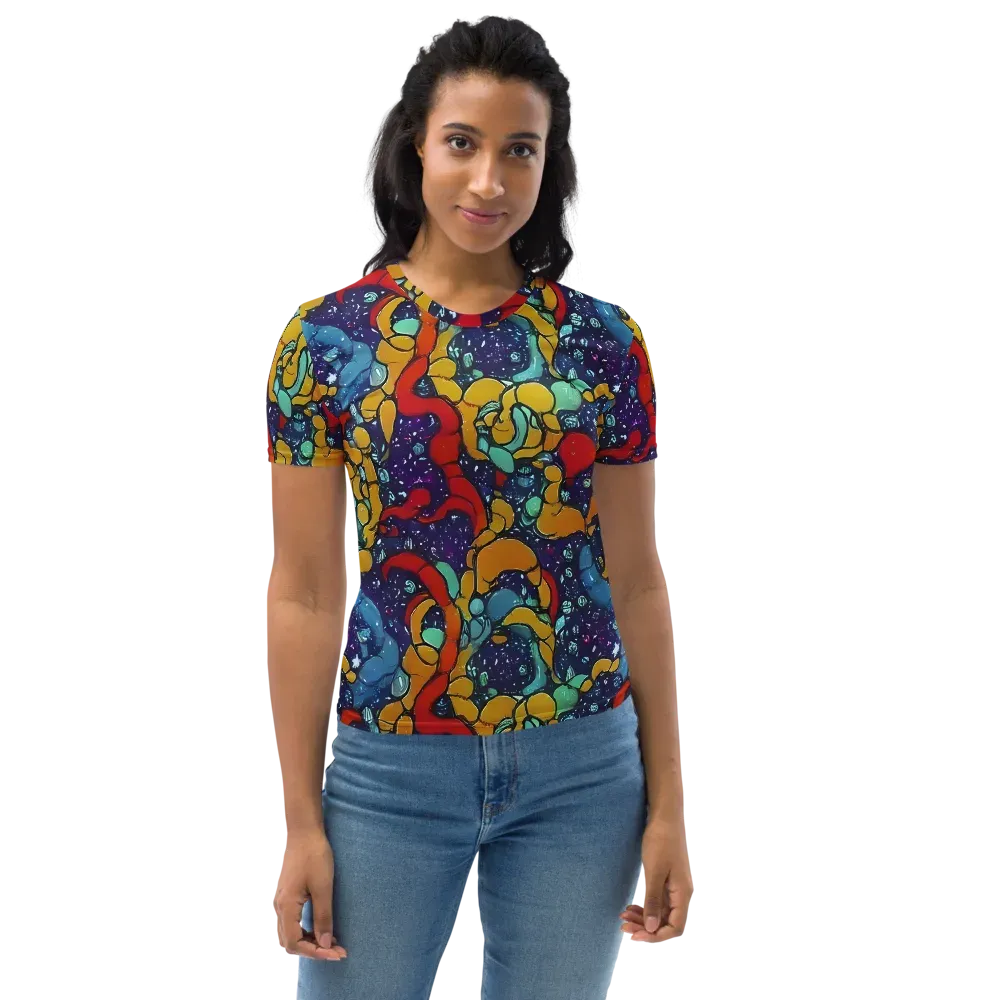 Cosmic Colorfall on Women's Crew Neck T-Shirt — Front