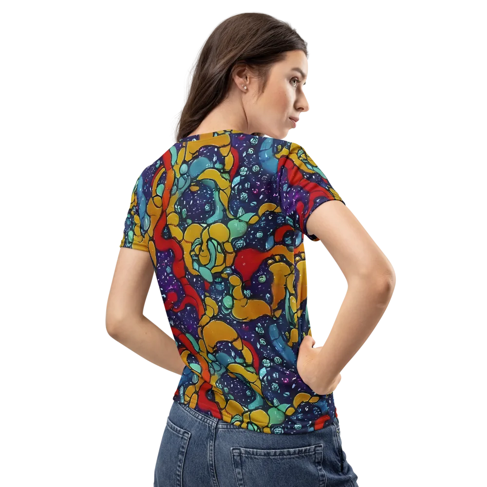 Cosmic Colorfall on Women's Crew Neck T-Shirt — Back