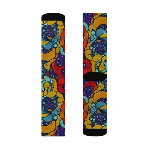 Cosmic Colorfall on a Socks