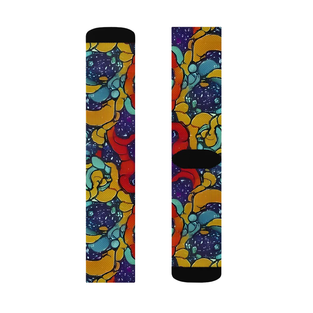 Cosmic Colorfall on Socks — Right Sock