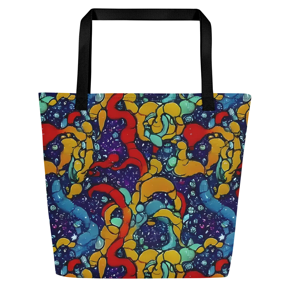 Cosmic Colorfall on Large Tote Bag W/ Pocket — Front