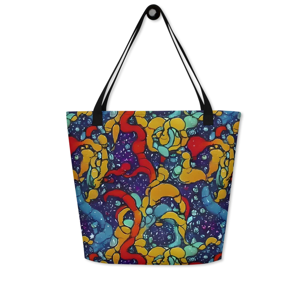 Cosmic Colorfall on Large Tote Bag W/ Pocket — Front