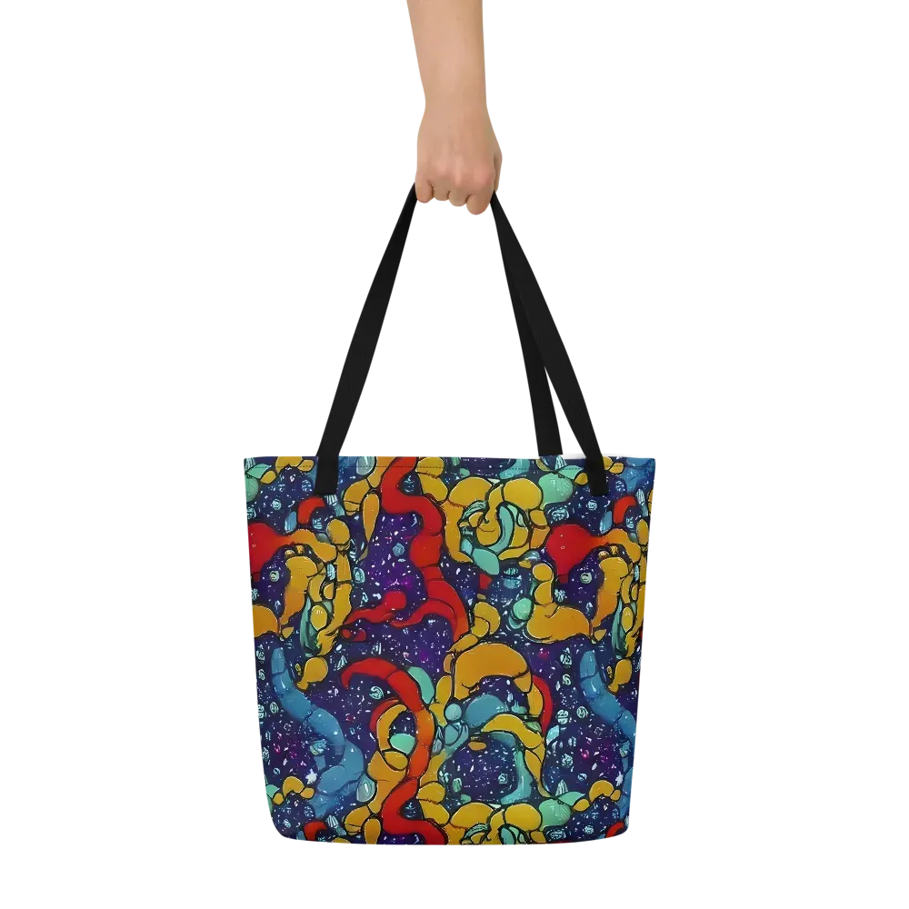 Cosmic Colorfall on Large Tote Bag W/ Pocket — Front