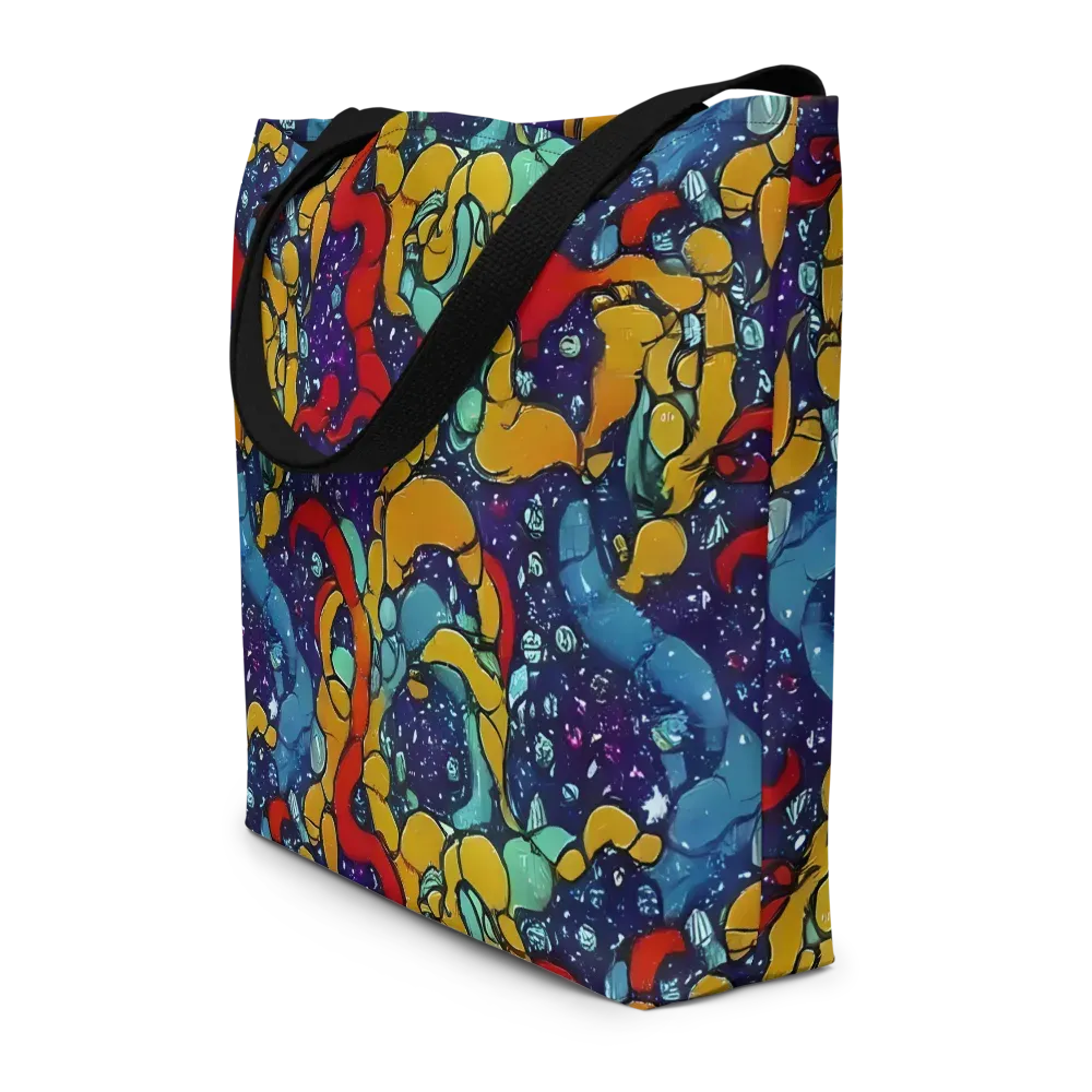 Cosmic Colorfall on Large Tote Bag W/ Pocket — Front