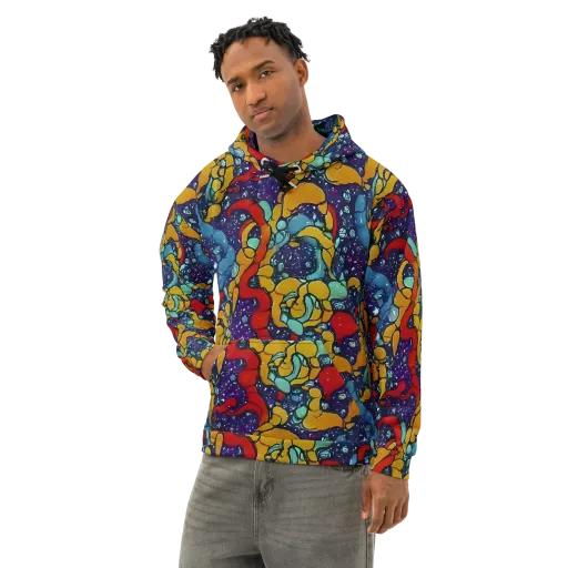 Cosmic Colorfall on a Cotton Hoodie