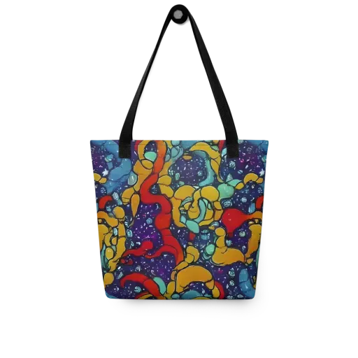 Cosmic Colorfall on a Tote Bag
