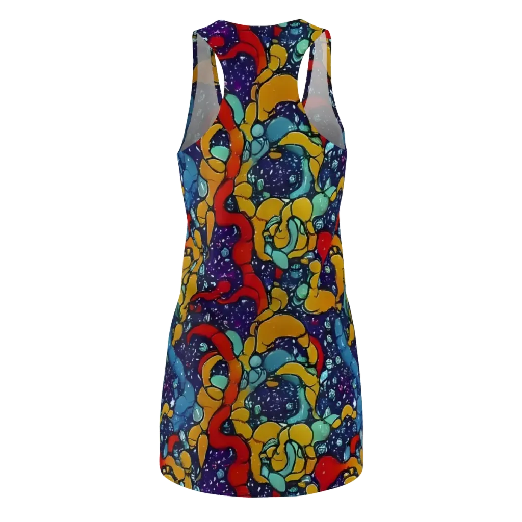 Cosmic Colorfall on Racerback Dress — Back