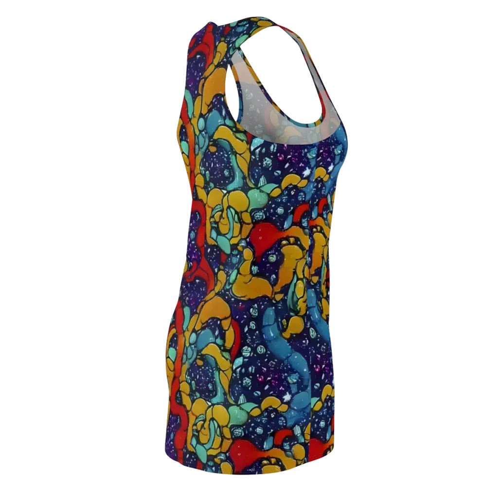 Cosmic Colorfall on Racerback Dress — Back Side