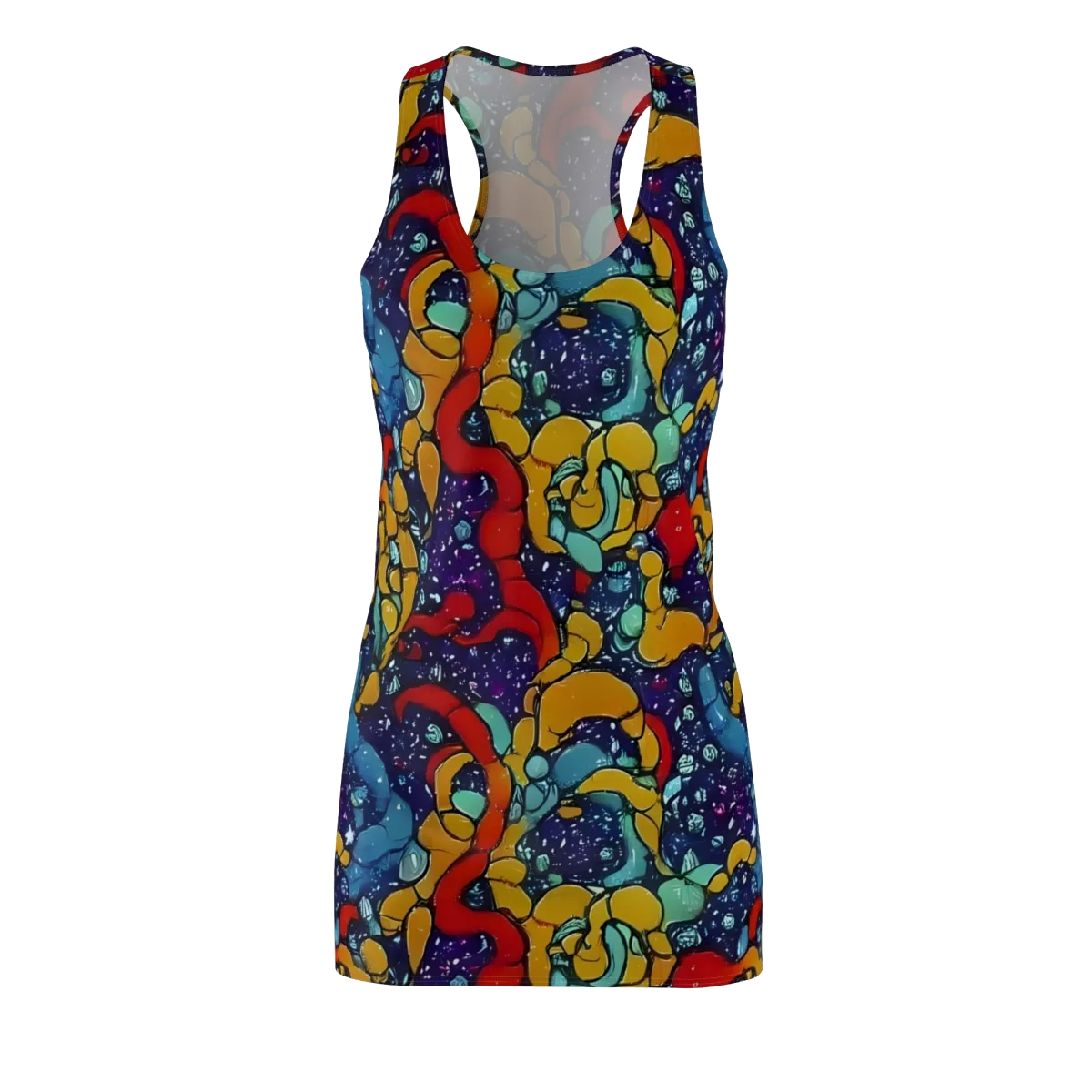 Cosmic Colorfall on Racerback Dress — Front