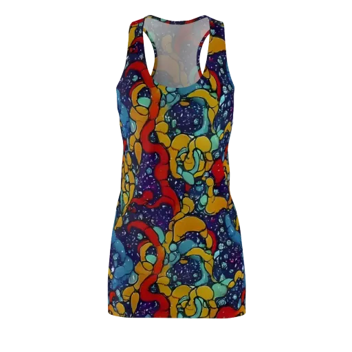 Cosmic Colorfall on a Racerback Dress