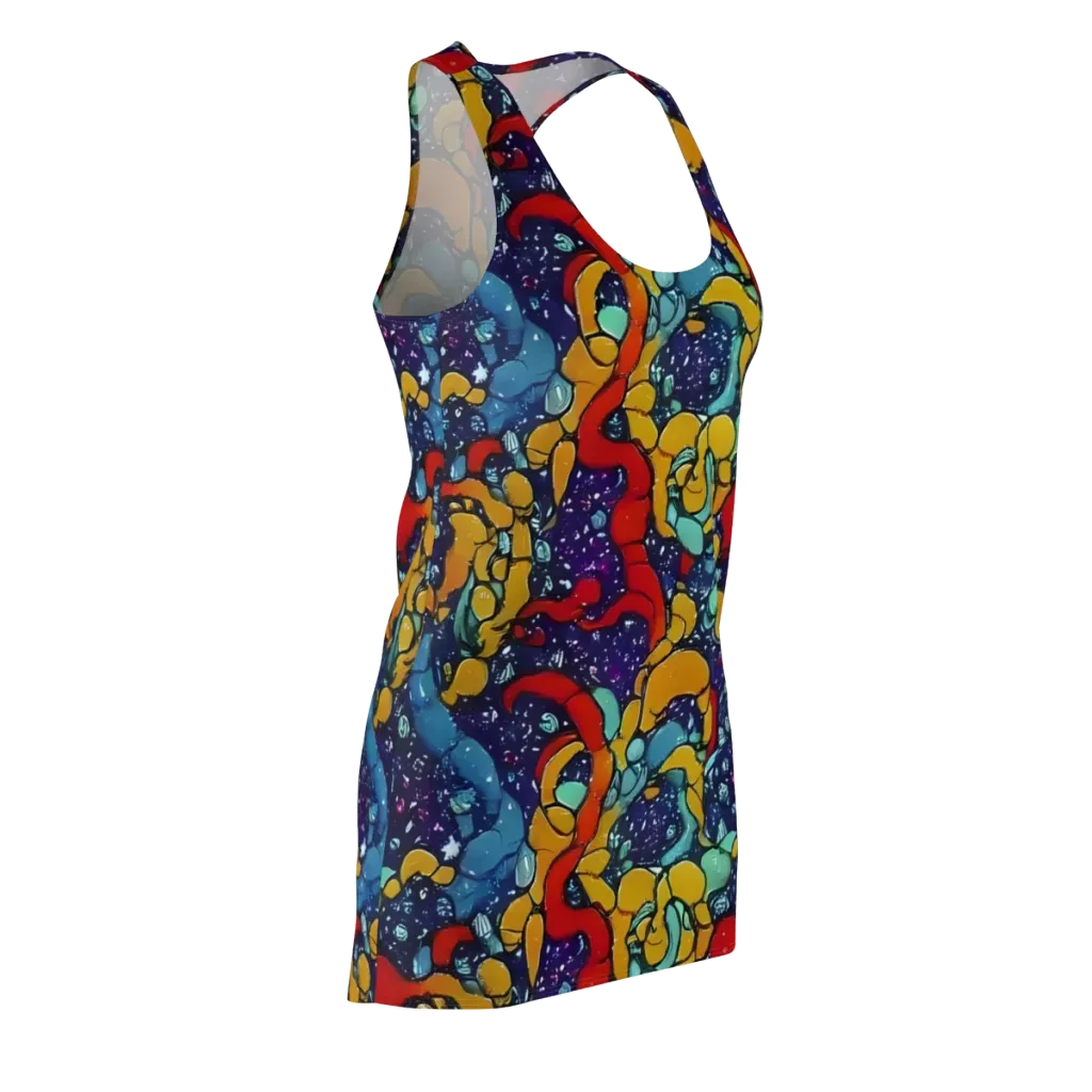 Cosmic Colorfall on Racerback Dress — Front Side