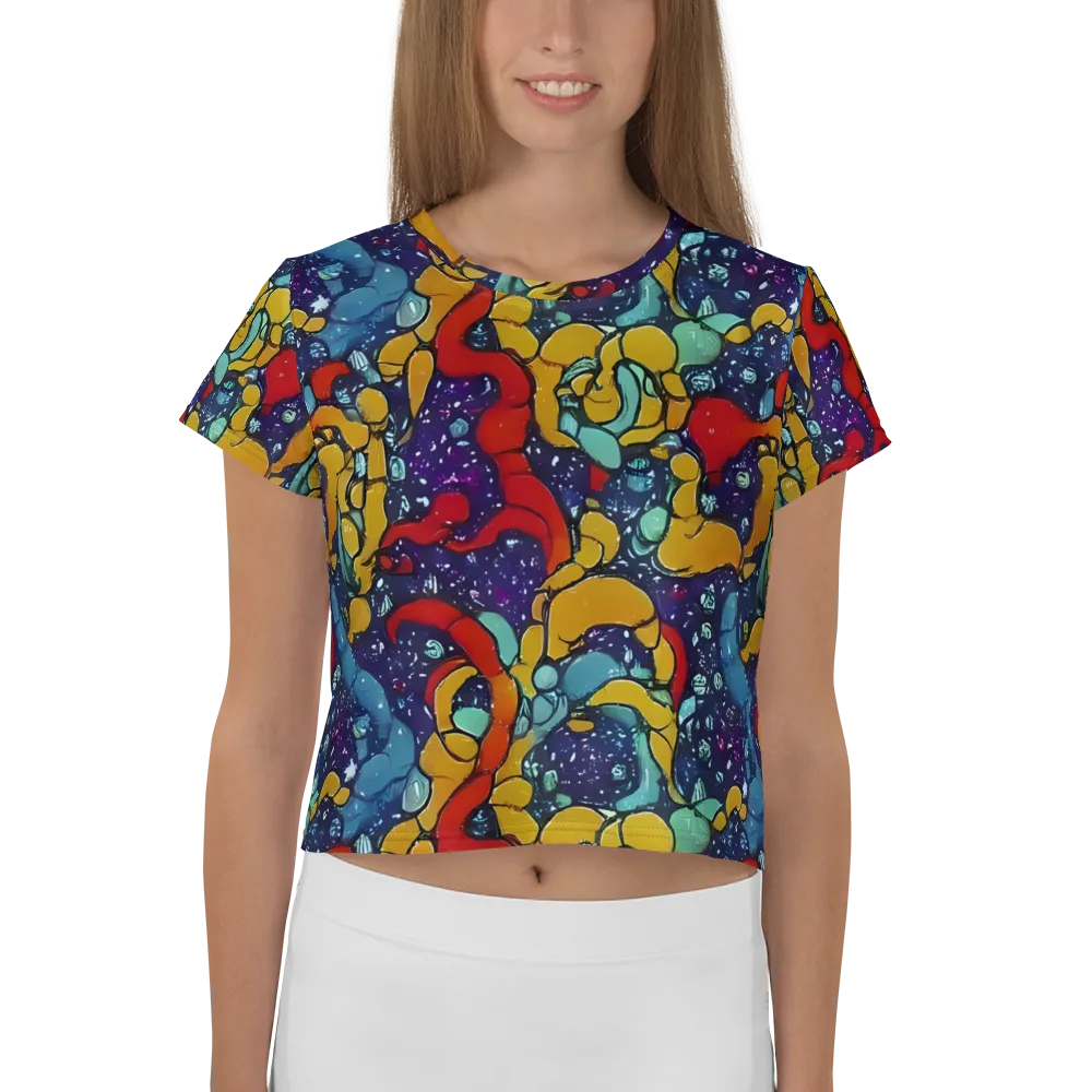 Cosmic Colorfall on Crop Tee — Front