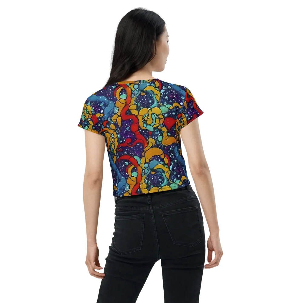 Cosmic Colorfall on Crop Tee — Back