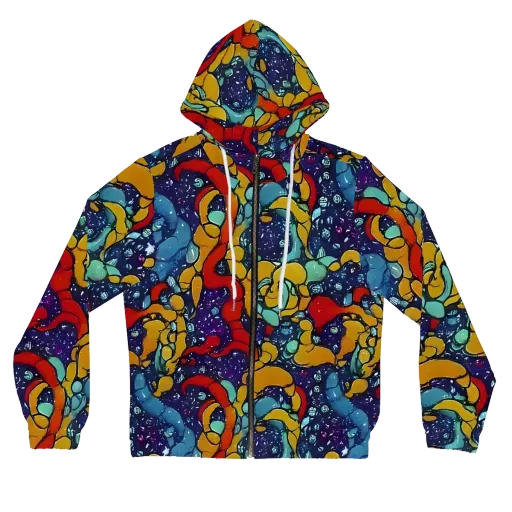 Cosmic Colorfall on a Women's Full-Zip Hoodie