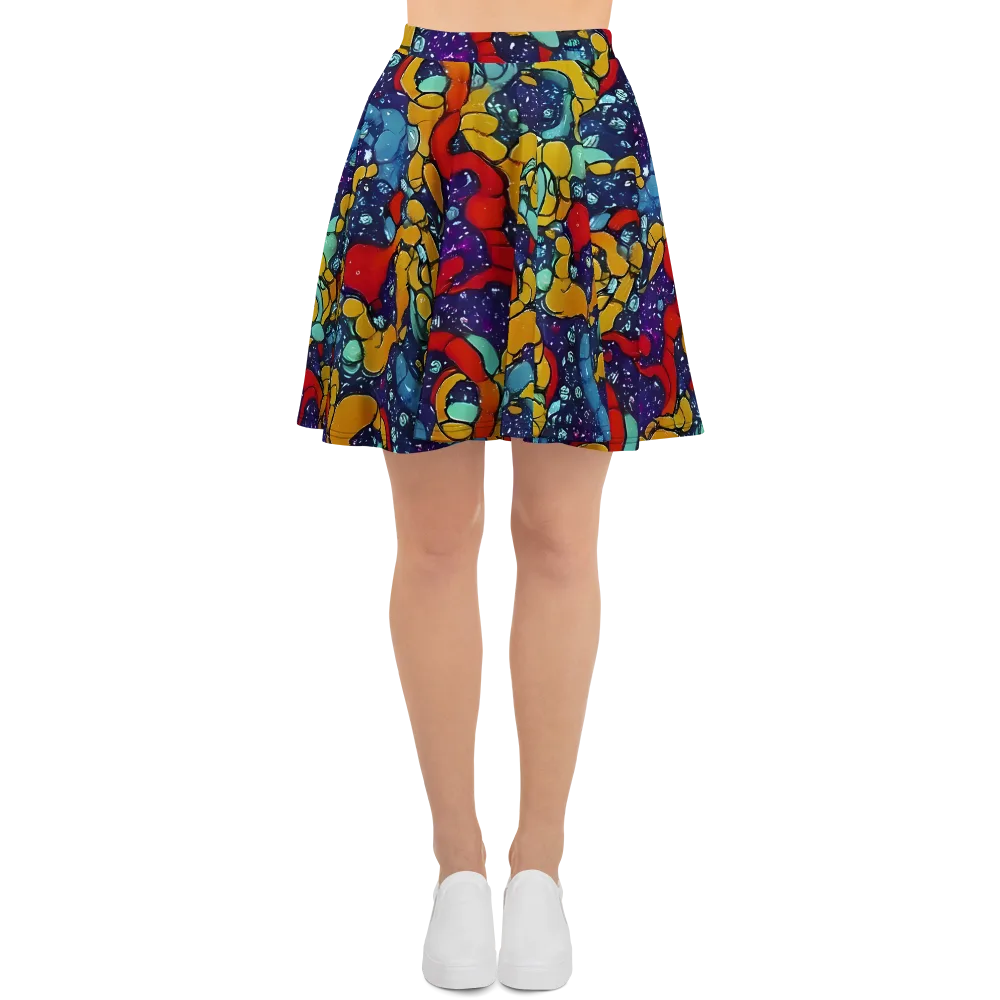 Cosmic Colorfall on Skater Skirt — Front