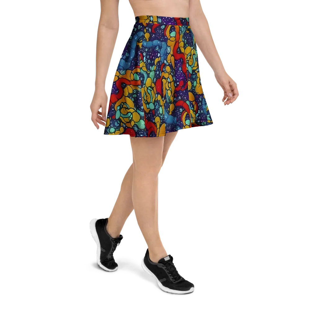 Cosmic Colorfall on Skater Skirt — Right