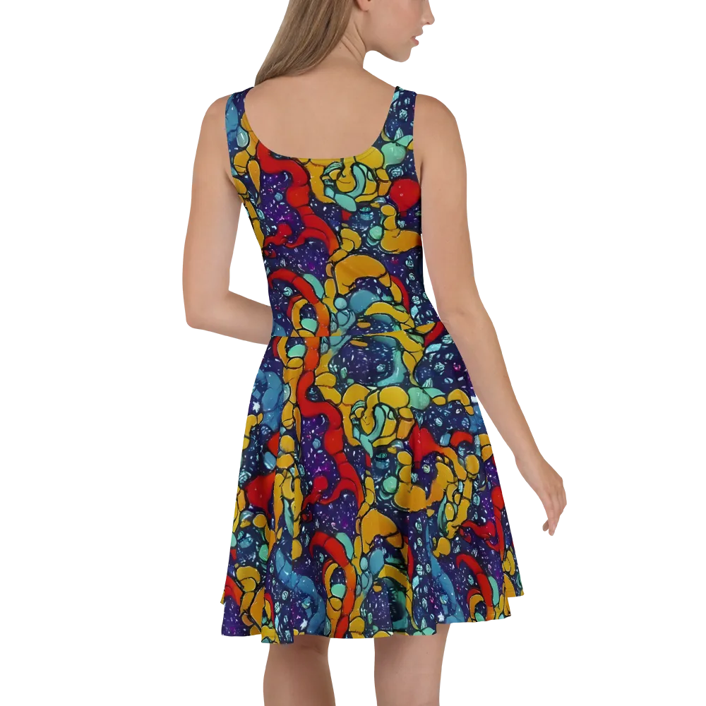 Cosmic Colorfall on Skater Dress — Back
