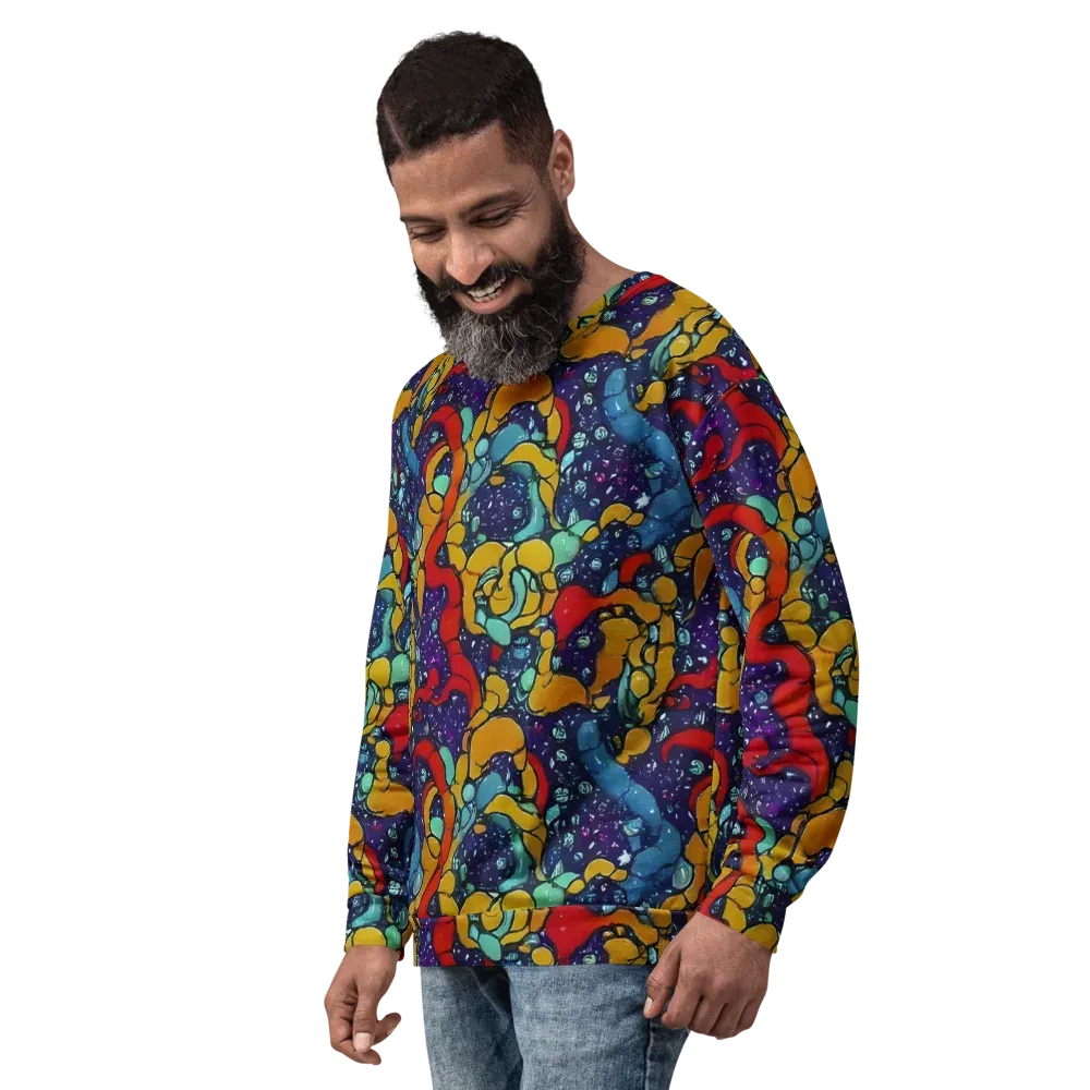 Cosmic Colorfall on Sweatshirt — Left Front