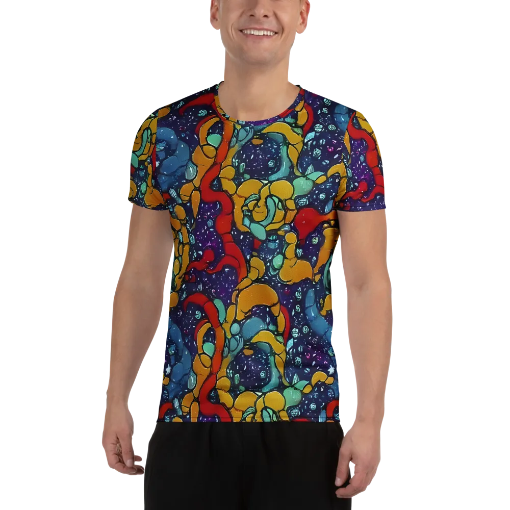Cosmic Colorfall on Men's Athletic T-Shirt — Front