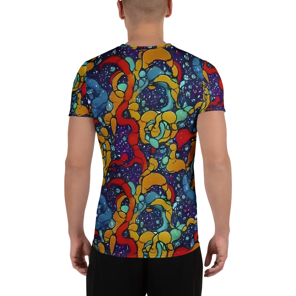 Cosmic Colorfall on Men's Athletic T-Shirt — Back