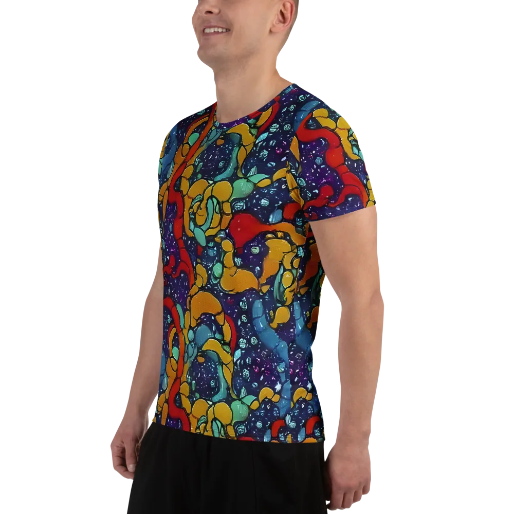 Cosmic Colorfall on Men's Athletic T-Shirt — Left