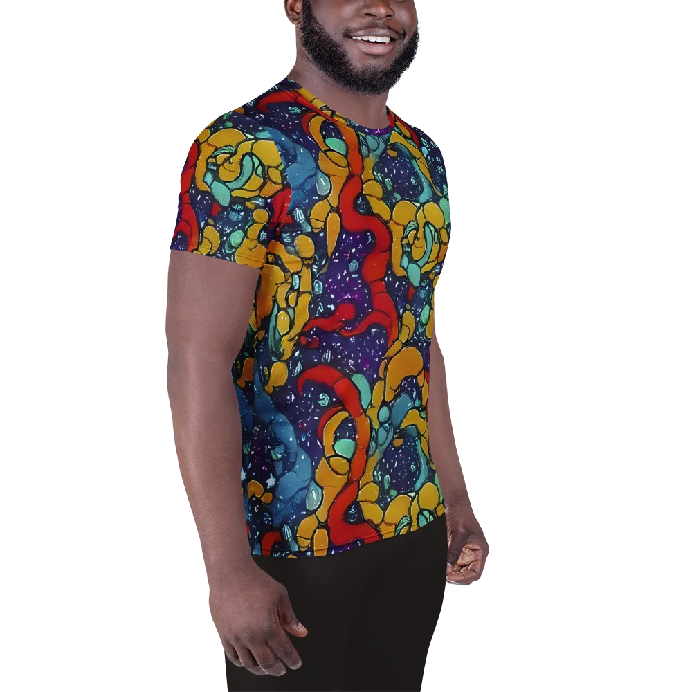 Cosmic Colorfall on Men's Athletic T-Shirt — Right